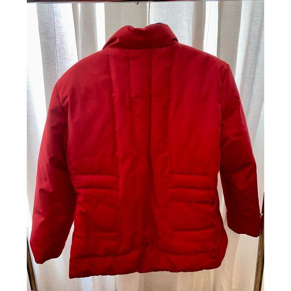 Women’s Liz Claiborne Red Feather & Down Jacket Size  L - Picture 8 of 12